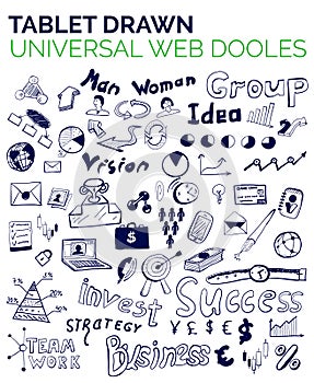 Mega collection of business web concepts, hand drawn doodles