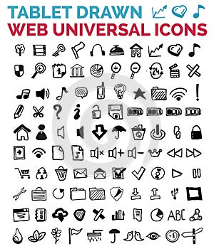 Mega collection of hand drawn web icons