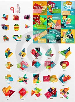 Mega collection of paper graphic banners, labels