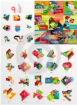 Mega collection of paper graphic banners, labels