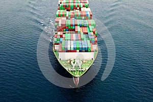 Mega container ship at sea