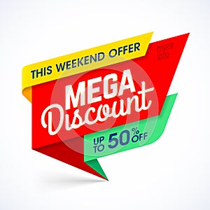 Mega discount weekend special offer banner