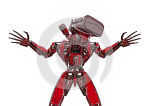 Mega drone soldier robot is running