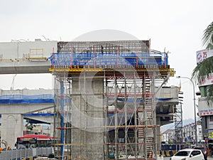 The mega infrastructure structure is under construction.