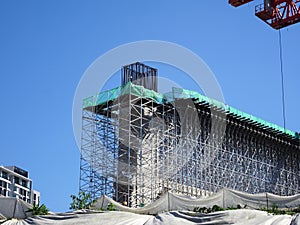 The mega infrastructure structure is under construction.