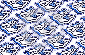 Mega mendung batik pattern vector illustration