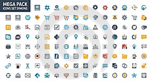 Mega pack of flat business and technology icons