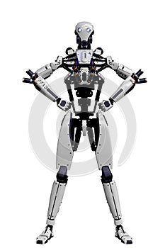 Mega robot super drone in a white background