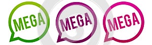 Mega - Round web Buttons. Circle Eps10 Vector.