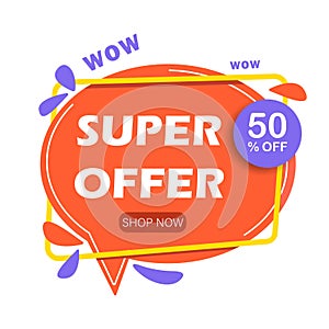 Mega sale banner. Sale and discounts. Vector illustration