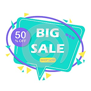 Mega sale banner. Sale and discounts. Vector illustration