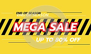 Mega sale banner template design for web or social media