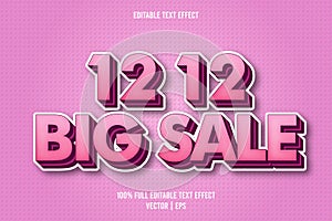 12 12 big sale editable text effect comic style