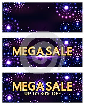 Mega sale flower ray banner RGB