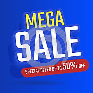 Mega Sale Icon Sale and special offer. 50% off. Vector illustration.