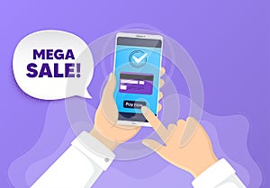 Mega Sale. Special offer price sign. Vector