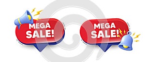 Mega Sale tag. Special offer price sign. Red speech bubbles. Vector