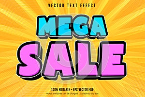 Mega sale text, shopping style editable text effect