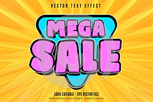 Mega sale text, shopping style editable text effect