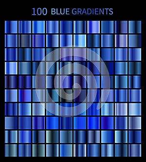 Mega set of 100 blue gradients