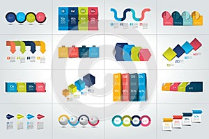 Mega set of 4 steps infographic templates, diagrams, graph, presentations, chart