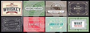 Mega set of 8 vintage labels. Vector layered