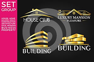 Mega Set and Big Group, Real Estate, Building and Construction Logo Vector Design