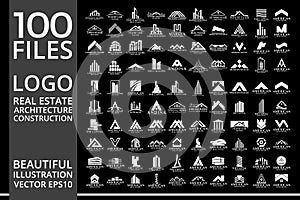 Mega Set and Big Group, Real Estate, Building and Construction Logo Vector Design