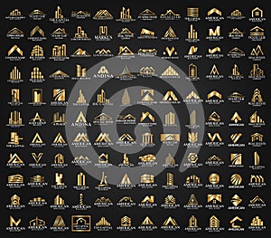 Mega Set and Big Group, Real Estate, Building and Construction Logo Vector Design