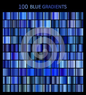 Mega set of 100 blue gradients photo