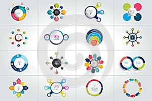 Mega set of circle, round infographic templates, diagrams, graph, presentations, chart.