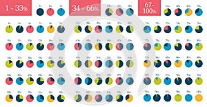 Mega Set of infographic percentage circle pie charts