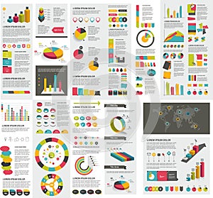 Mega set of infographics elements charts, graphs.