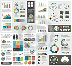Mega set of infographics elements charts, graphs, circle charts, diagrams.