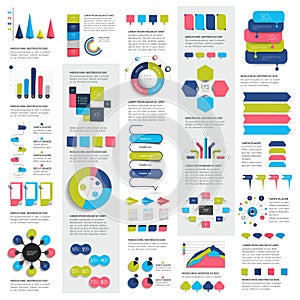 Mega set of infographics elements charts, graphs, circle charts, diagrams, speech bubbles.