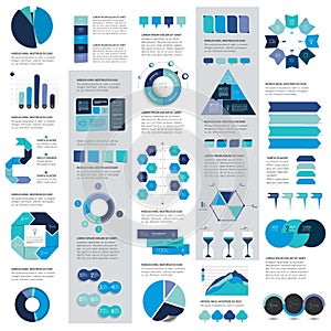 Mega set of infographics elements charts, graphs, circle charts, diagrams, speech bubbles.