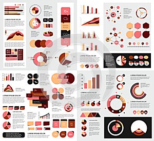 Mega set of infographics elements charts, graphs, circle charts, diagrams, speech bubbles. photo
