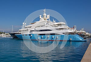 Mega yacht belonging to the super rich