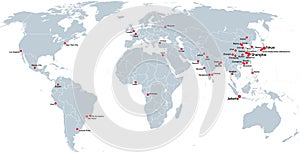 Megacities of the World, political map