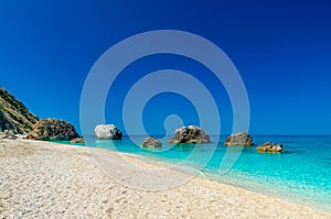 Megali Petra Beach, Lefkada Island, Levkas, Lefkas, Ionian sea,