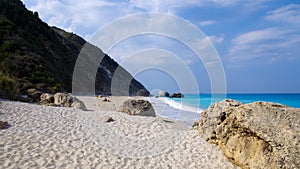 Megali Petra Beach, Lefkada Island, Levkas, Lefkas, Ionian sea, Greece