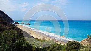 Megali Petra Beach, Lefkada Island, Levkas, Lefkas, Ionian sea, Greece