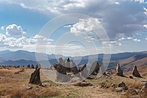 Megalithic complex Karahundzh in the mountains of Armenia