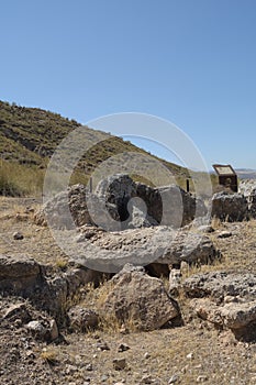 Megalithic dolmen in megalithic park in Granada, Gorafe, Spain