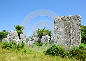 Megalithic monuments menhirs in Carnac