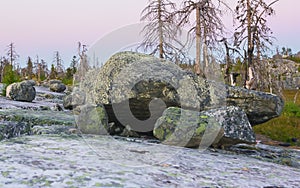 Megalithic Stone Boulders on Vottovaara Mountain