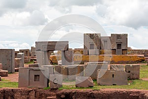 Megalithic stone complex Puma Punku, Bolivia