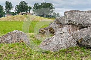 Megalithic stones in Slota, Falkoping District, Sweden. Europe. Old ritual grounds.