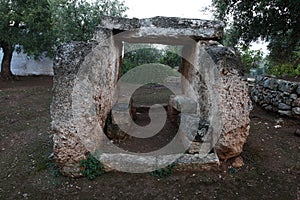 The megalithic structure dolmen of Montalbano in the locality of Pisco Marano