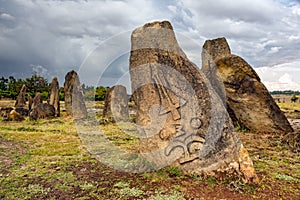 Megalithic Tiya stone pillars, Addis Ababa, Ethiopia